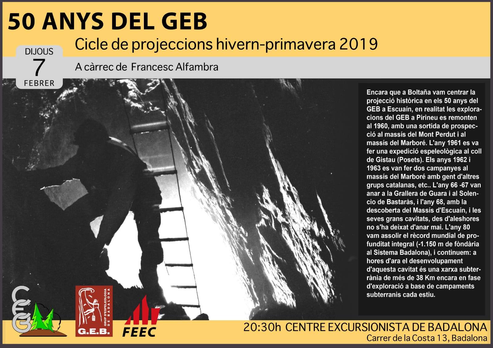 50 ANYS DEL GEB. Cicle de projeccions hivern-primavera 2019